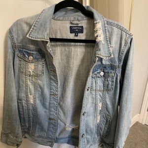Oversized Distressed Jean Jacket